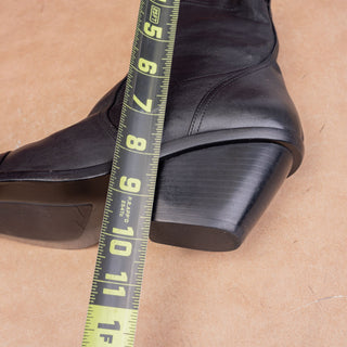 AGL Women Roberta Stretch Cowboy Western Black Leather Boots sz 8US EUR38