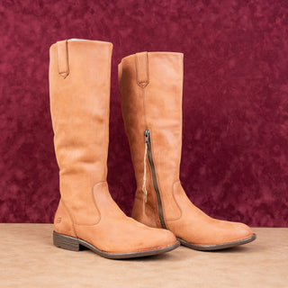 Born Women Shaunie Brown Leather Wide Calf Comfortable Farm Riding Knee Boots 8