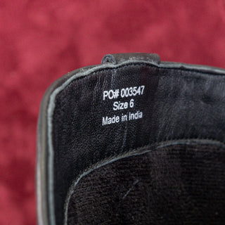 Journee Collection Women Pryse Black Leather Wide Calf Cowboy Western Boots sz 6