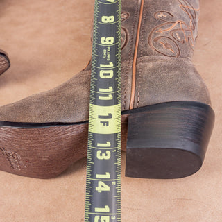 Crush by Durango Women Concho Brown Leather Studded Mid Calf Party Boots sz 7.5