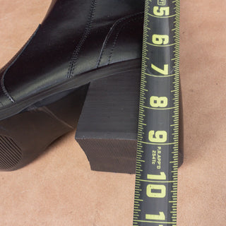 Steve Madden Women Phillie Black Leather Block Heel Ankle Boots sz 10