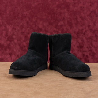 UGG Women Cory Black Suede Slim Shearing lined Ankle Boots sz 12US EUR43