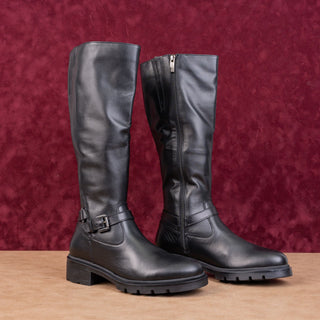 La Canadienne Women Sonnie Black Leather Waterproof Moto Festival Boots sz 6