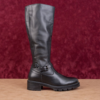 La Canadienne Women Sonnie Black Leather Waterproof Moto Festival Boots sz 6