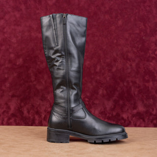 La Canadienne Women Sonnie Black Leather Waterproof Moto Festival Boots sz 6