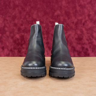 Marc Fisher Women Pirro Chelsea Platform Black Leather Ankle Boots size 8.5