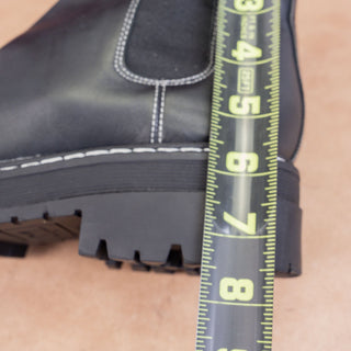 Marc Fisher Women Pirro Chelsea Platform Black Leather Ankle Boots size 8.5