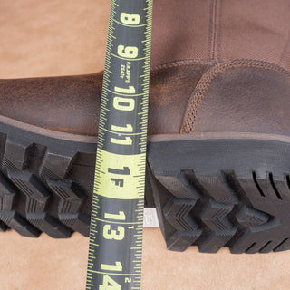 Skechers Work Men Brown Leather Pull-on Steel Toe Lightweight Boots sz 9.5