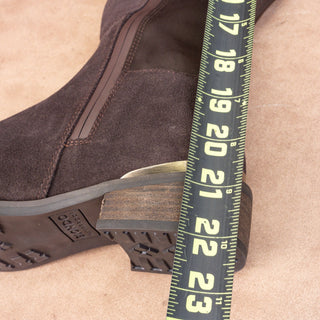 Blondo Women Valina Dark Brown Suede Waterproof Riding OTK Zip Boots sz 7