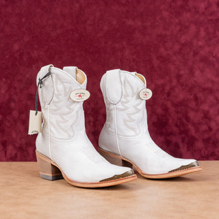 Idyllwind Women Wheels White Leather Western Cowboy Party Ankle Boots sz 7