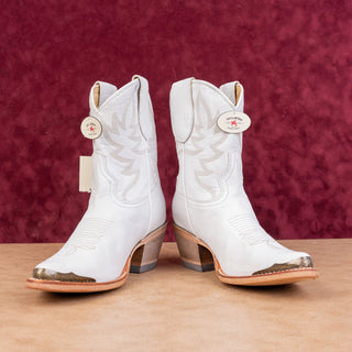 Idyllwind Women Wheels White Leather Western Cowboy Party Ankle Boots sz 7