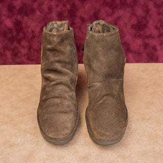 Fly London Wmn Yama Green Suede Back Lace-up Wedge Boots 10US EUR 40