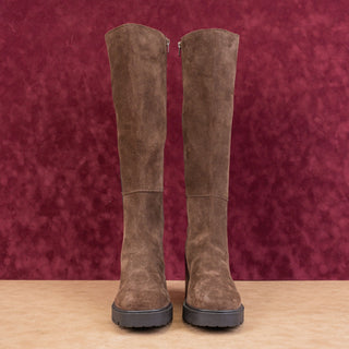 Steve Madden Wmn Deegan Brown Suede Platform Retro Fashion Knee Boots Sz 9.5