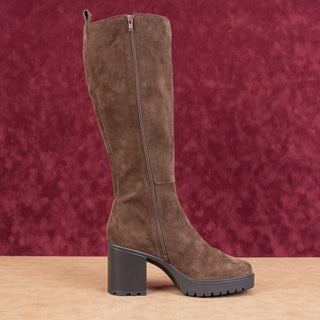 Steve Madden Wmn Deegan Brown Suede Platform Retro Fashion Knee Boots Sz 9.5