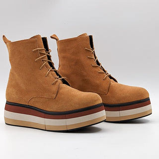 Paloma Barcelo Women Lionetta Boots Brown Suede Platform Size 6.5 EUR 37