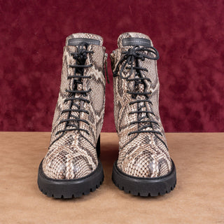 Giuseppe Zanotti Women Fashion Snake Print Lace-up Zip Ankle Boots sz 7US EUR37