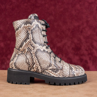 Giuseppe Zanotti Women Fashion Snake Print Lace-up Zip Ankle Boots sz 7US EUR37