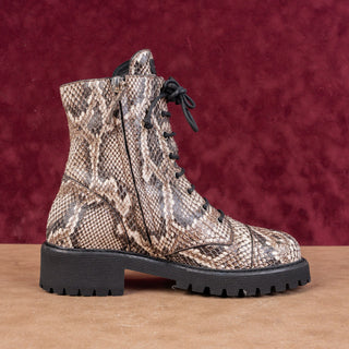 Giuseppe Zanotti Women Fashion Snake Print Lace-up Zip Ankle Boots sz 7US EUR37
