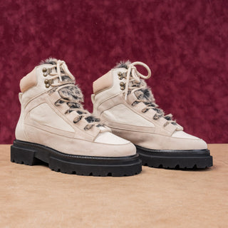Seychelles Women From The Start Beige Lace-up Hiking Lug Boots sz 8