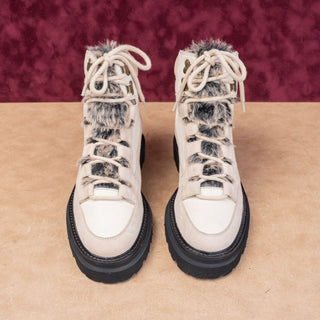 Seychelles Women From The Start Beige Lace-up Hiking Lug Boots sz 8