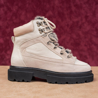 Seychelles Women From The Start Beige Lace-up Hiking Lug Boots sz 8