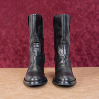 Jeffrey Campbell Women Desert Cowboy Western Black Leather Pull Tab Boots sz 6.5