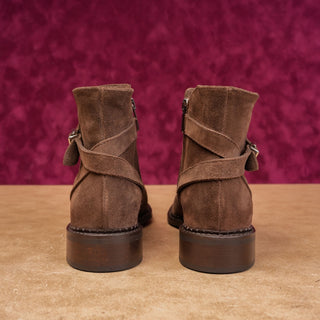 La Canadienne Women Sacton Brown Suede Zip Strap Waterproof Ankle Boots sz 6