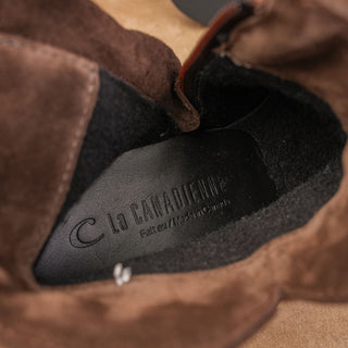 La Canadienne Women Sacton Brown Suede Zip Strap Waterproof Ankle Boots sz 6