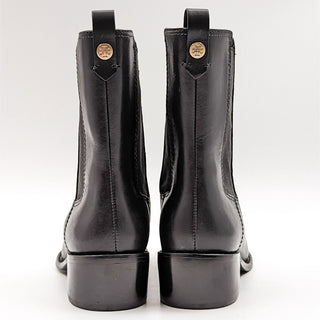 Tory Burch Women Classic Chelsea Elastic Panel Black Nappa Leather Boots sz 6