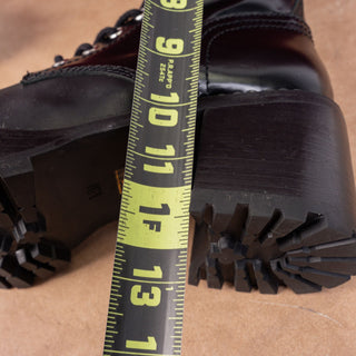 Jeffrey Campbell Women Locust Black Leather Festival Party Lug combat boots 8.5