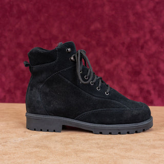 La Canadienne Women Lucky Black Suede Lace-up Waterproof Ankle Combat Boots sz 7