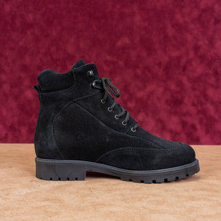 La Canadienne Women Lucky Black Suede Lace-up Waterproof Ankle Combat Boots sz 7