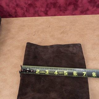 AGL Women Dark Brown Suede Western Cowboy Block Heel Pointy Boots 6.5US EUR37