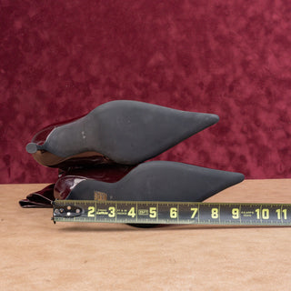 Jeffrey Campbell Women Push Faux Patent Leather Fashion OTK Pointy Boots sz 6.5