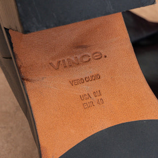 Vince Wmn Fabian Black Leather Slip-on Cottage Boho Fashion Knee Boots 9US EUR40