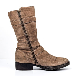 Born Women Crof Sand Suede Moto Biker Buckle Boots sz 8 EUR 39