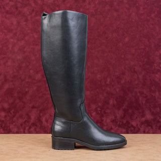 Nine West Women Cindy Black Vegan Leather Riding Equestrian Knee Boots sz 7