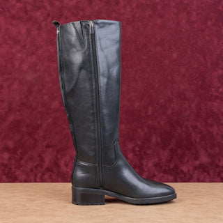 Nine West Women Cindy Black Vegan Leather Riding Equestrian Knee Boots sz 7