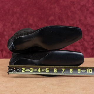 Nine West Women Richie Black Suede Wide Calf Pointy Toe Knee Boots sz 7.5