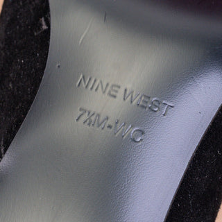 Nine West Women Richie Black Suede Wide Calf Pointy Toe Knee Boots sz 7.5