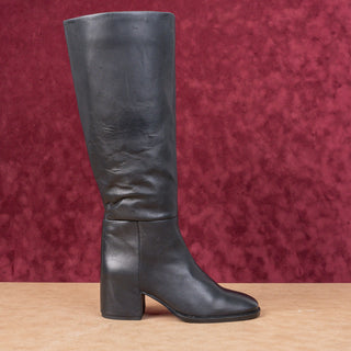 Steve Madden Women Nohanna Wide Calf Black Fashion Zip Leather Knee Boots Sz 7