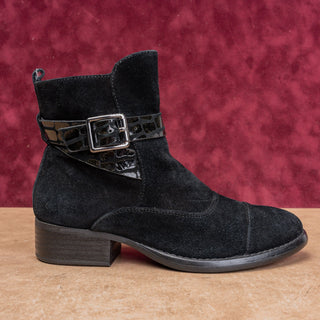 Donald Pliner Women Vintage Y2K Matte Black Suede Moto Zip Ankle Boots sz 6.5