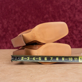 Marc Fisher Women Dreeam Brown Leather Block Heel Square Toe Tall Boots sz 9.5