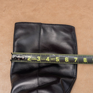 Cole Haan Women Chrystie Black Leather Square Toe Tall Fashion Boots sz 7.5