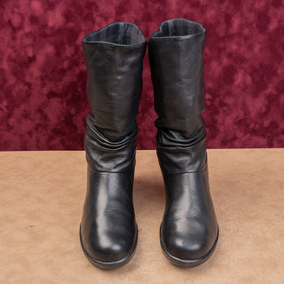 Keen Women Black Leather Slip-on Wedge Fashion Ankle Boots sz 7.5US EUR38