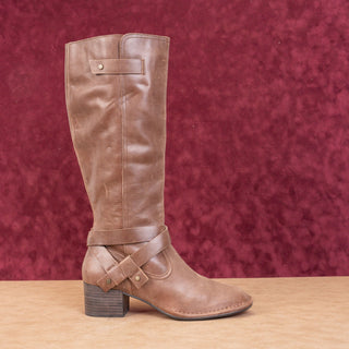 UGG Women Bandara Brown Leather Strap Zip Western Riding Knee Boots sz 9