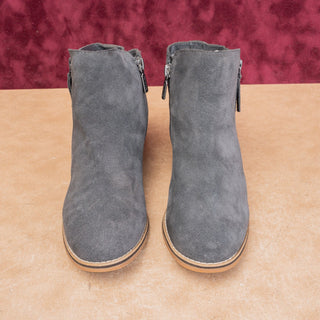Blondo Women Grey Suede Waterproof Zip Classic Western Fashion Ankle Boots 8.5