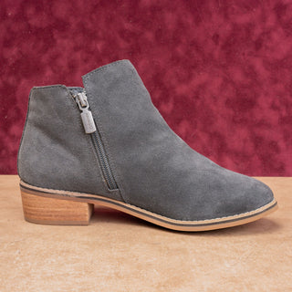 Blondo Women Grey Suede Waterproof Zip Classic Western Fashion Ankle Boots 8.5
