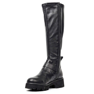 Blondo Women Vienna Black Leather Moto Biker Waterproof Knee High Boots size 9.5