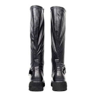 Blondo Women Vienna Black Leather Moto Biker Waterproof Knee High Boots size 9.5